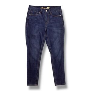 Seven7 Dark Blue Women'sTummyless High Rise Skinny Denim Jeans